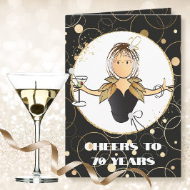 Elegant Glamous Funny 70:e födelsedagen Martini Kort