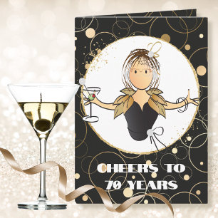 Elegant Glamous Funny 70:e födelsedagen Martini Kort