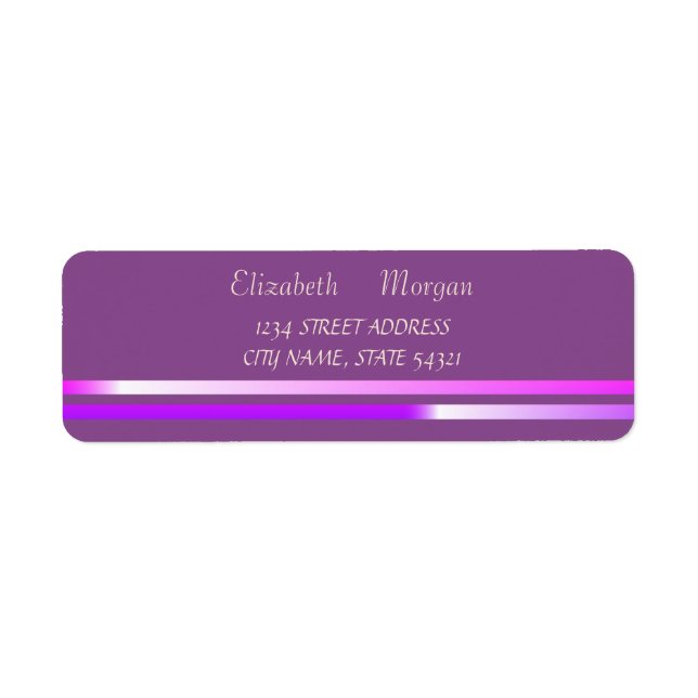 Elegant Glamous Violet,Rand Address Label Returadress Etikett (Framsidan)