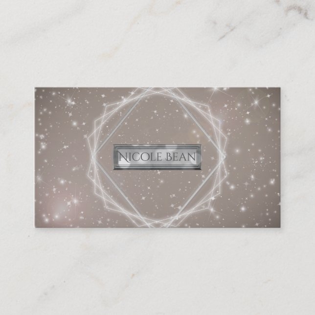 Elegant Glans Modern Geometrisk Glam Chic Visitkort (Framsida)