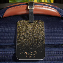 Elegant Glänsande Guld Glam Monogram
