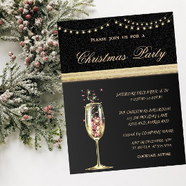 Elegant glas för champagne svart,julparty inbjudningar