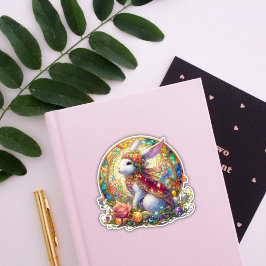 Elegant Glas-i-färger Art Nouveau Påskkanin Klistermärken