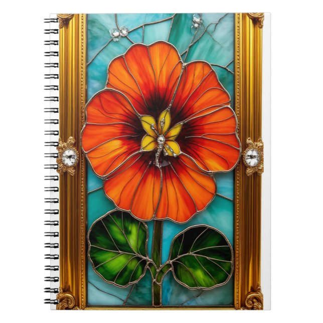 Elegant glas-in-ram-konst anteckningsbok (Framsidan)