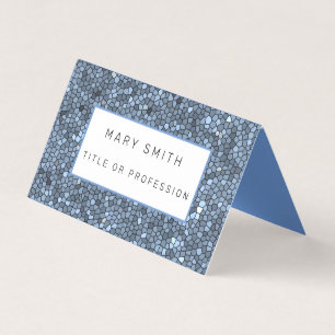 Elegant Glas Silver Blue Visitkort