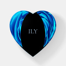 Elegant Glass Heart - med ILY-meddelande