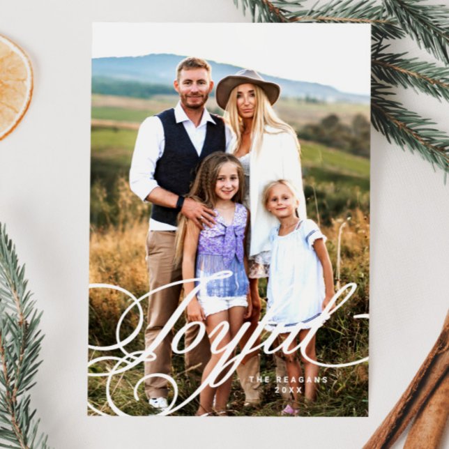 Elegant Glatt Calligraphy Photo Julkort (Skapare uppladdad)