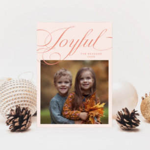 Elegant Glatt Kalligrafi Fotopersika Julkort