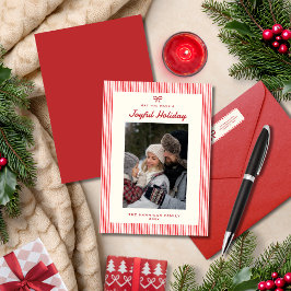 Elegant Glatt skript - rött platt julkort