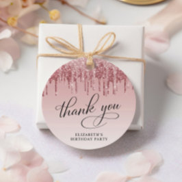 Elegant Glitter 60:e Födelsedagsfestens Tack Gåvor Etiketter