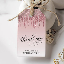 Elegant Glitter 60:e Födelsedagsfestens Tack Presentetikett