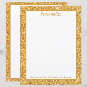 Elegant Glitter anpassar Papper för stationär Guld