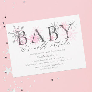 Elegant Glitter Baby är Kallet utanför babyskabuse Inbjudningar