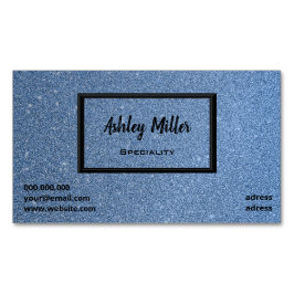 Elegant glitter blå himmel magnetiska visitkort