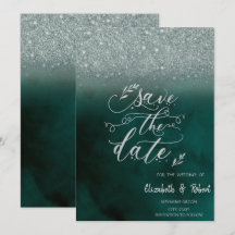 Elegant Glitter Bokeh-Grönten Spara datum