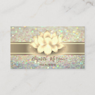 Elegant Glitter Bokeh, Guldrandig Yoga Lotus Visitkort
