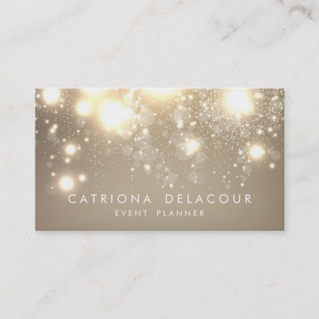 Elegant Glitter Bokeh Luxe Affärskortet Guld Visitkort (Framsida)