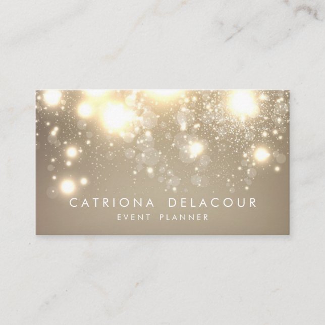 Elegant Glitter Bokeh Luxe Affärskortet Guld Visitkort (Framsida)