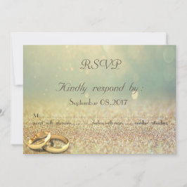 Elegant Glitter, Bokeh, Ringar Bröllop RSVP-kort Inbjudningar