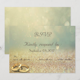 Elegant Glitter, Bokeh, Ringar Bröllop RSVP-kort Inbjudningar