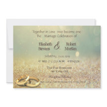 Elegant Glitter Bokeh,Ringar bröllopsinbjudan