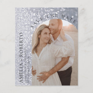 Elegant Glitter Bröllop spara datum-fotokort Flygblad