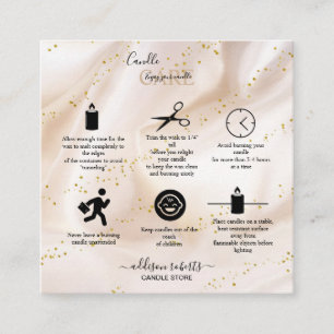 Elegant Glitter Candle Care Fyrkantigt Visitkort