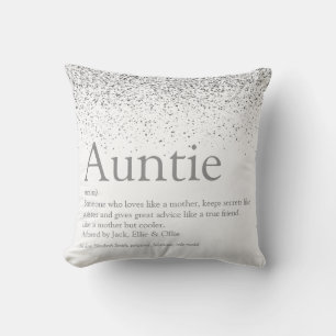 Elegant Glitter Coola Auntie Moster Kudde