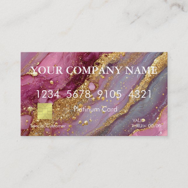 Elegant Glitter Credit Card Visitkort (Framsida)