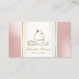 Elegant glitter-cupcake-visp visitkort