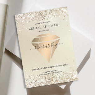 Elegant Glitter Diamond Einladung Inbjudningar