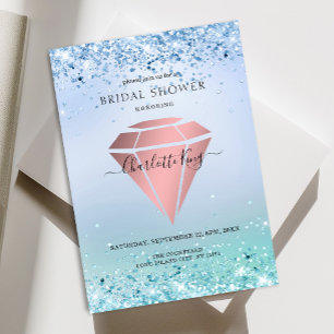 Elegant Glitter Diamond Einladung Inbjudningar