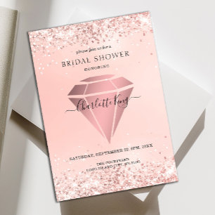 Elegant Glitter Diamond Einladung Inbjudningar