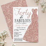 Elegant Glitter Dress | Fyrtio och födelsedag Inbjudningar<br><div class="desc">Fira i stil med trendiget och elegant ro guld är 40:e födelsedagsinbjudningar. Utformningen är enkel att anpassa och dina gäster blir glada när de tar emot inbjudningskorten i snyggten.</div>