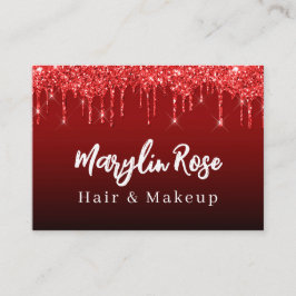 ELEGANT GLITTER DRIP-CHIC ANPASSADE RED VISITKORT