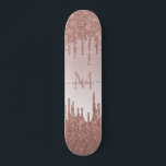 Elegant Glitter Driver monogramskript för Ro Guld Mini Skateboard Bräda 18,5 Cm<br><div class="desc">Modern Elegant,   Skateboard för Gnistran Rosa ros Guld</div>