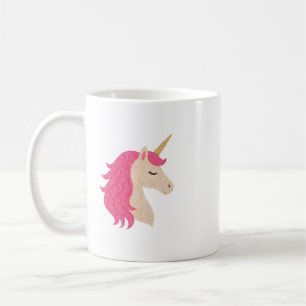 Elegant Glitter Enhörning med Gnistrande Stil Kaffemugg