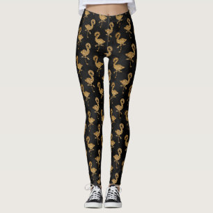 Elegant Glitter Flamingo Exotic Mönster Glam Leggings