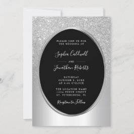 Elegant Glitter Foil All in One Bröllop Inbjudningar