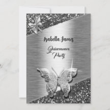 elegant glitter-folie gnistra chic silver Butterfl