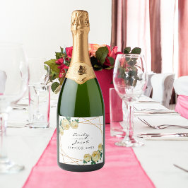 Elegant Glitter Geo Gult Blommigt Bröllop