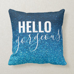 Elegant Glitter Gnistra Chic Hej Gorgous Quote Kudde