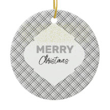 Elegant Glitter God Jul Plaid Grå Vit