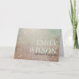 Elegant Glitter Grönt Rosa Aqua Shiny Shimmer Tack Kort