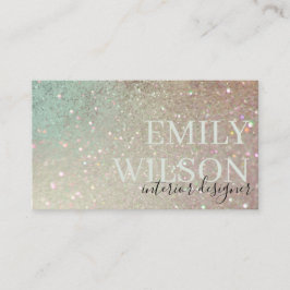 Elegant Glitter Grönt Rosa Aqua Shiny Shimmer Visitkort