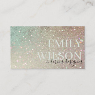 Elegant Glitter Grönt Rosa Aqua Shiny Shimmer Visitkort