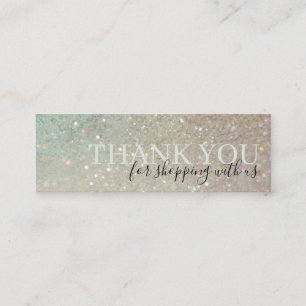 Elegant Glitter Grönt Rosa Aqua Shiny Tack Mini Visitkort