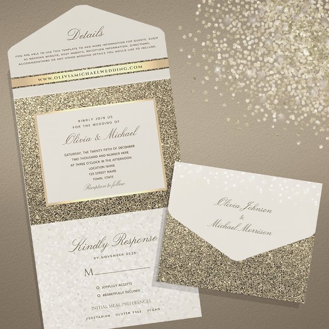 Elegant glitter guld bröllop (Skapare uppladdad)