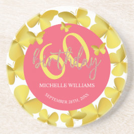 Elegant Glitter Guld Butterfly Calligraphy Underlägg