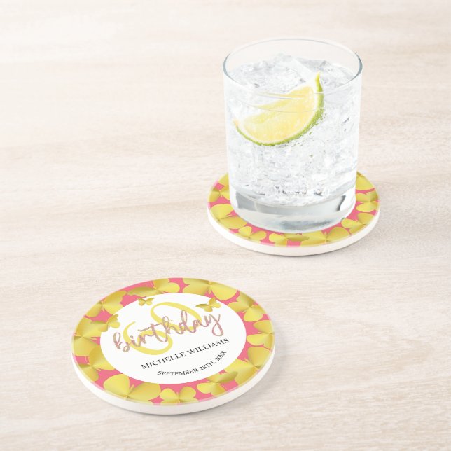 Elegant Glitter Guld Butterfly Calligraphy Underlägg (Sidan)